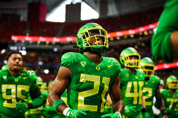Oregon Ducks running back Byron Cardwell in Atlanta against the Georgia Bulldogs.
